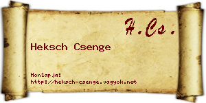 Heksch Csenge névjegykártya